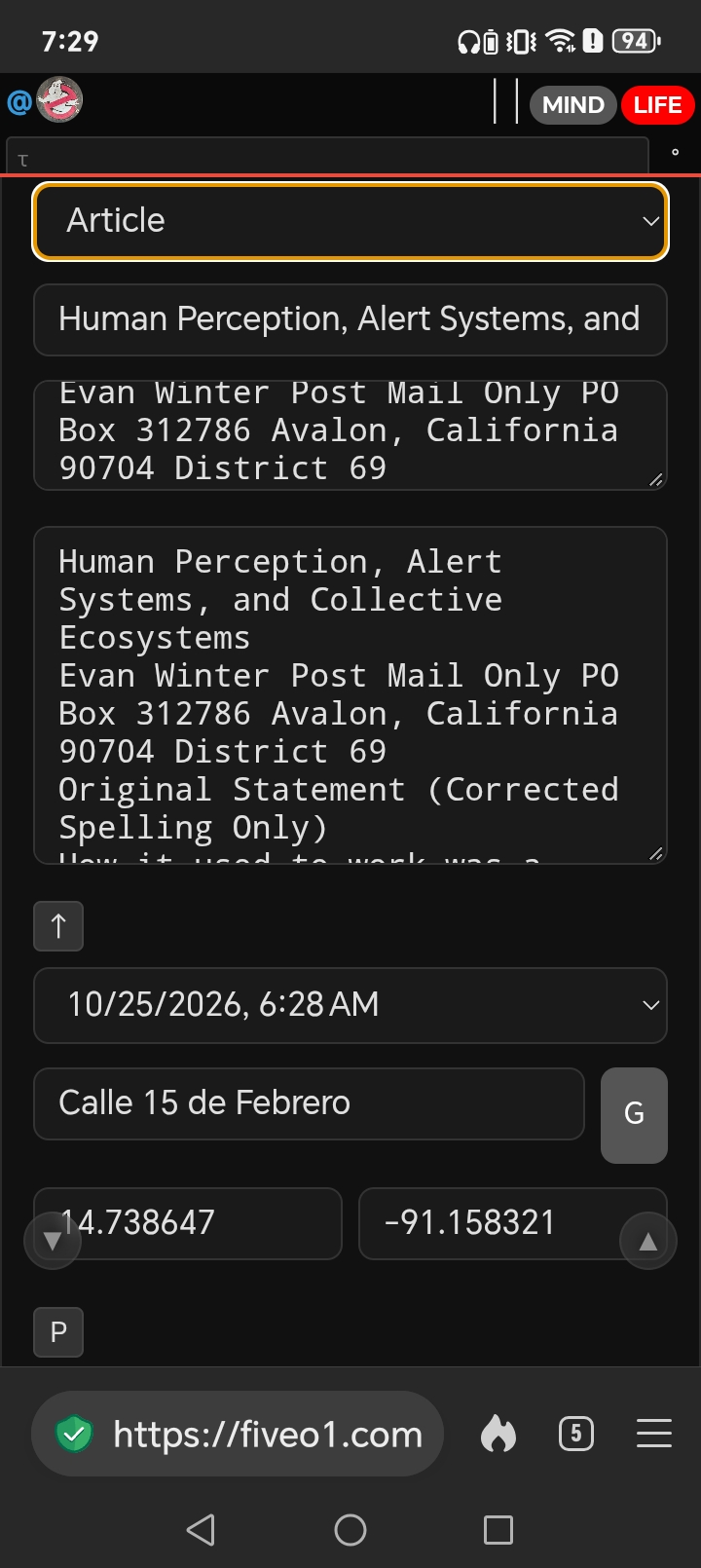Human Perception, Alert Systems, and Collective Ecosystems @2026-10-25 07:28:59 - Calle 15 de Febrero